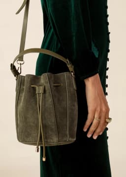Bucket Suede Bag - GREEN