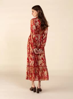 LINA LUREX DRESS - RED