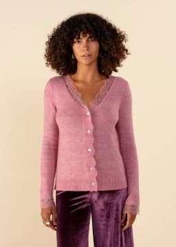 LARA LACE CARDIGAN - LTPINK