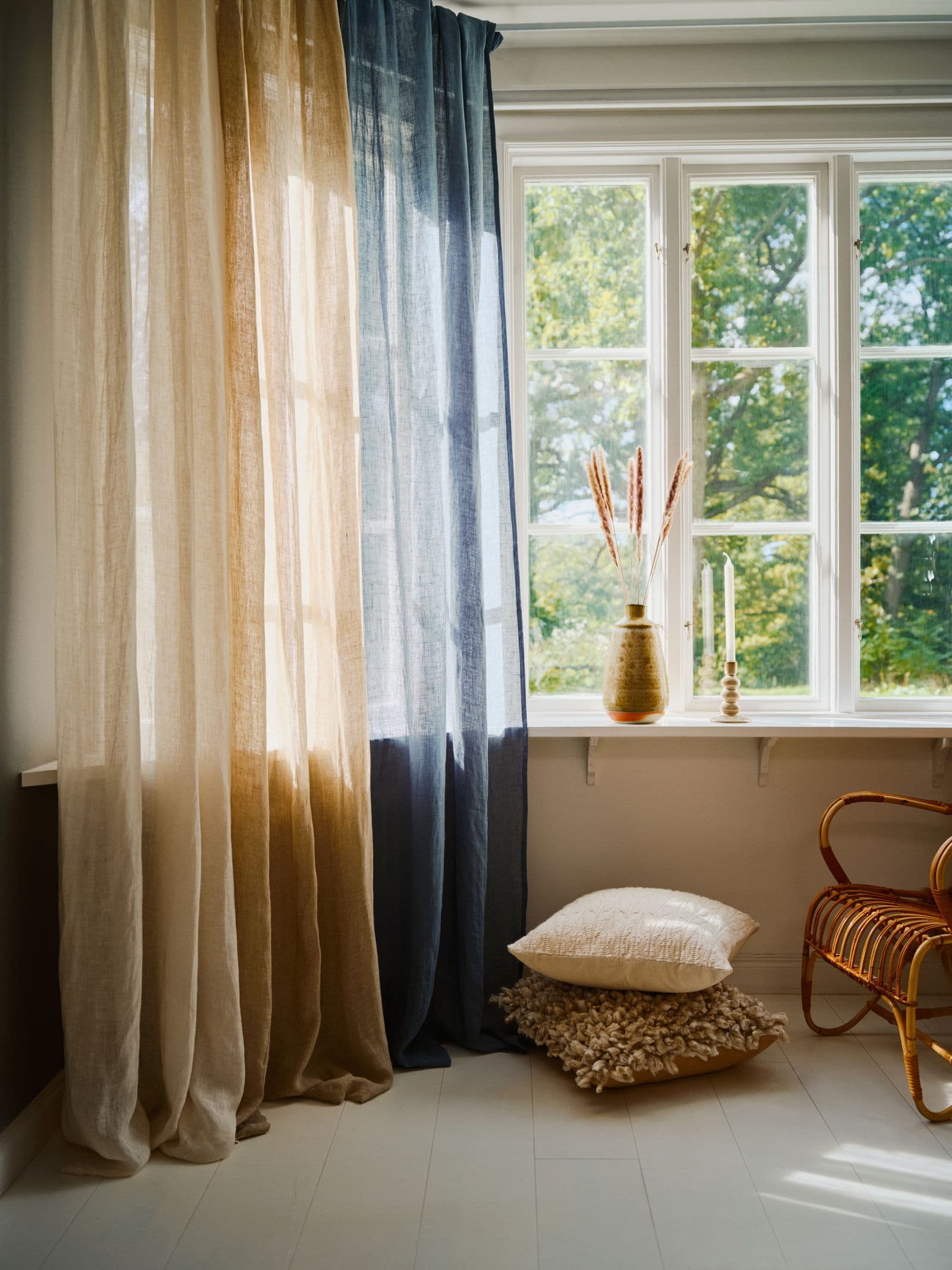 Lin Multifunktionsgardin 120x300 - Beige 2 - Indiska