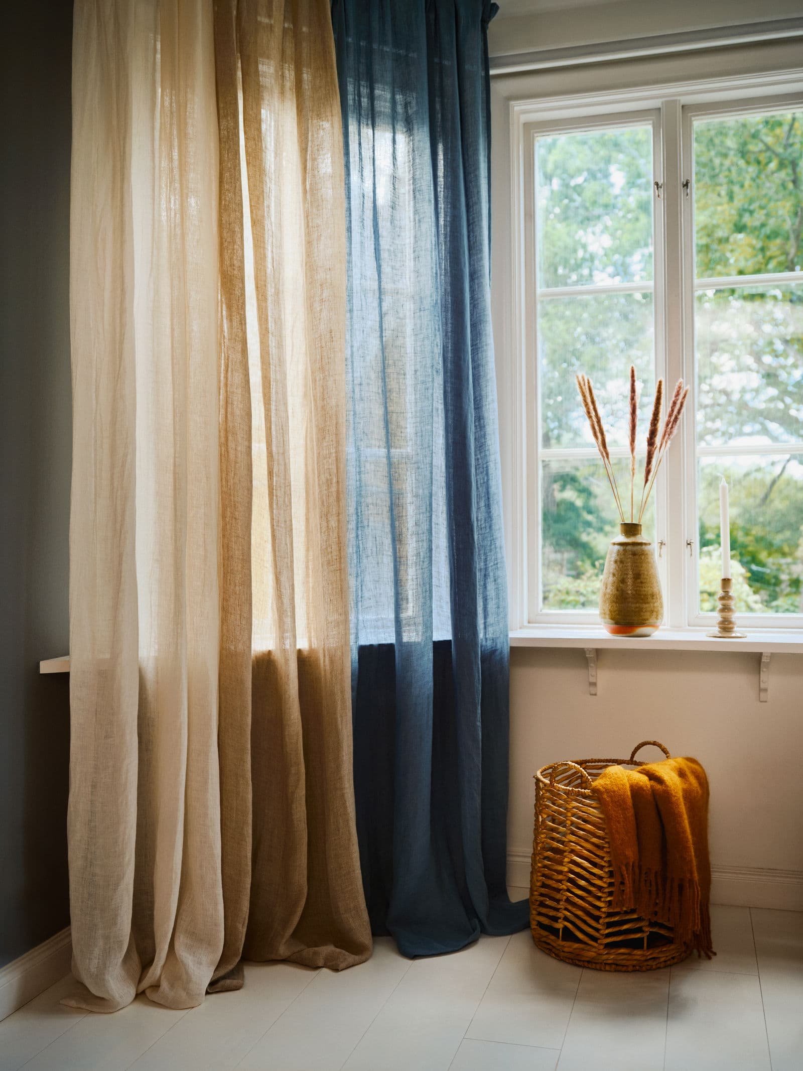 Lin Multifunktionsgardin - Blå 2 - Indiska