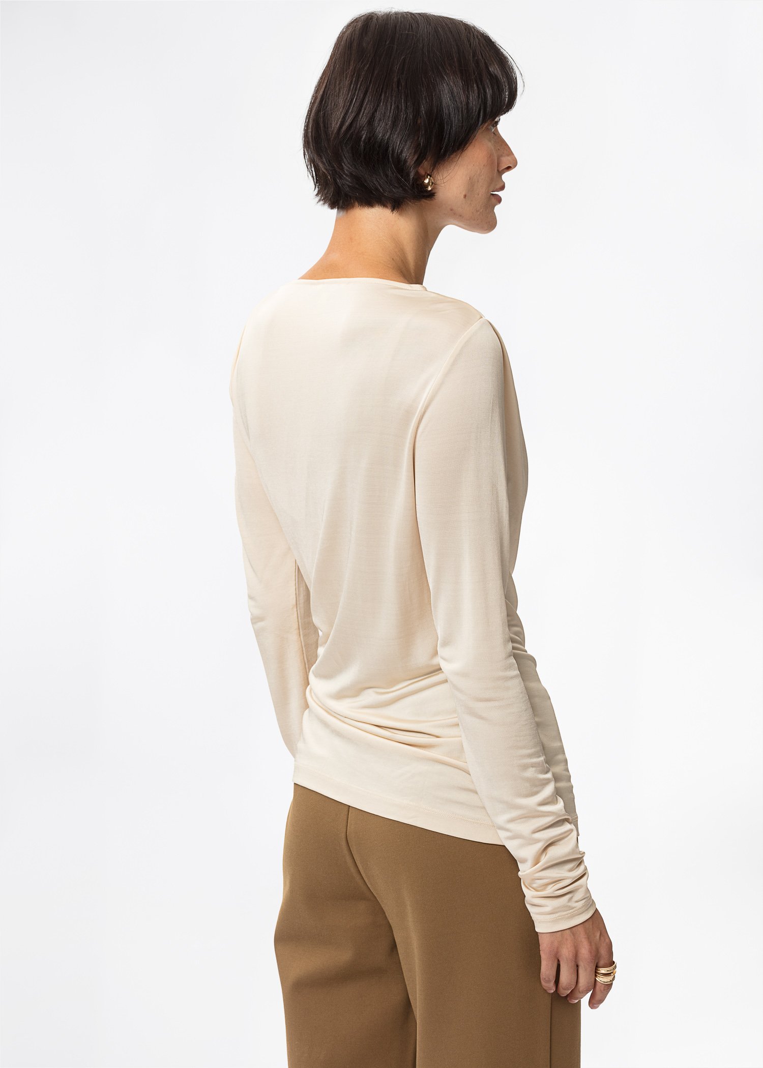 Draped long sleeve top thumbnail 3