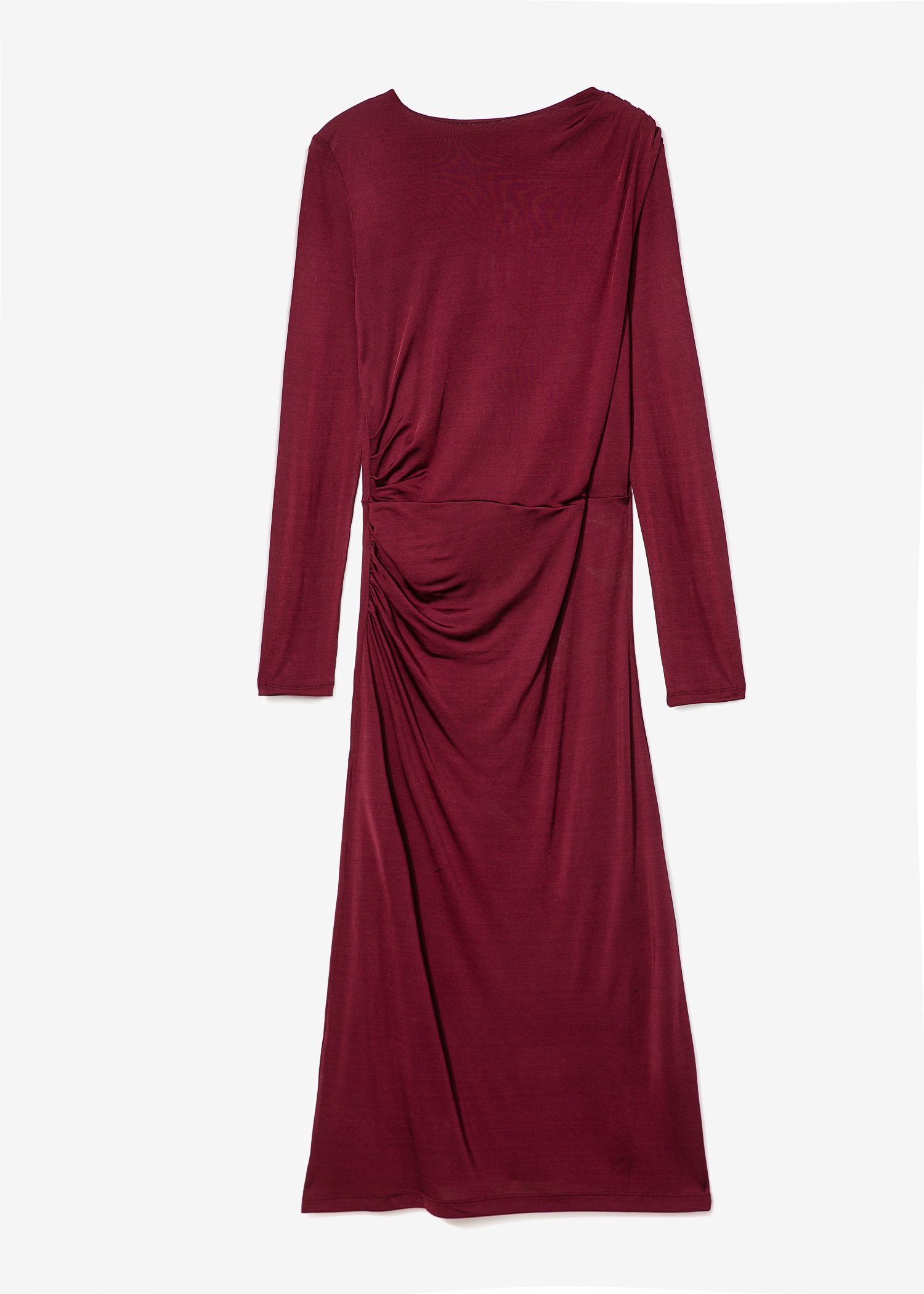 Draped long red dress thumbnail 6