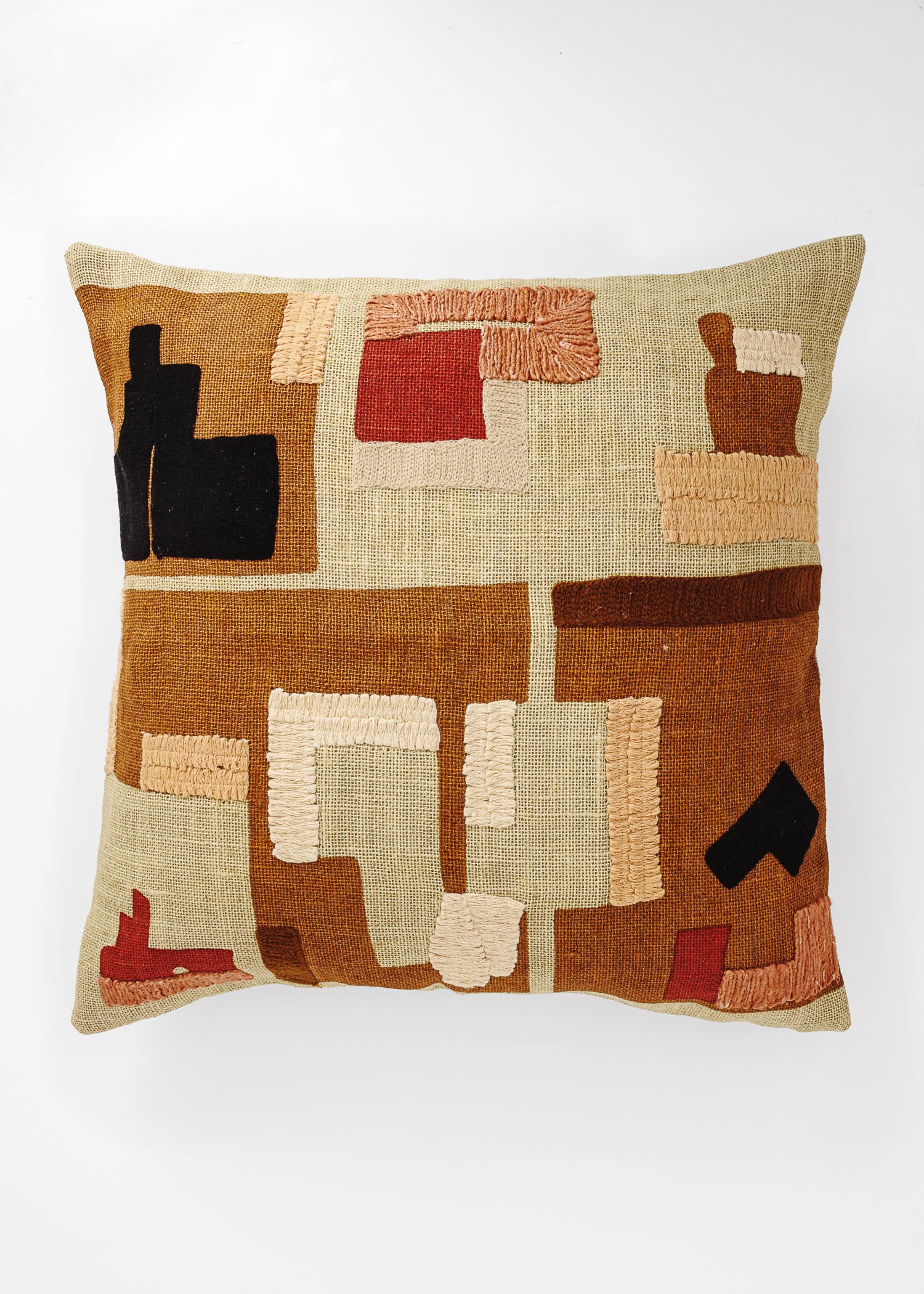 Cushion cover in jute & cotton thumbnail 0