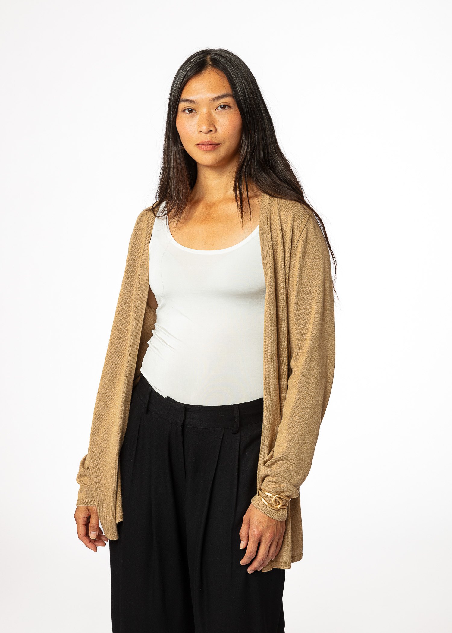 Ensfarget strikket cardigan