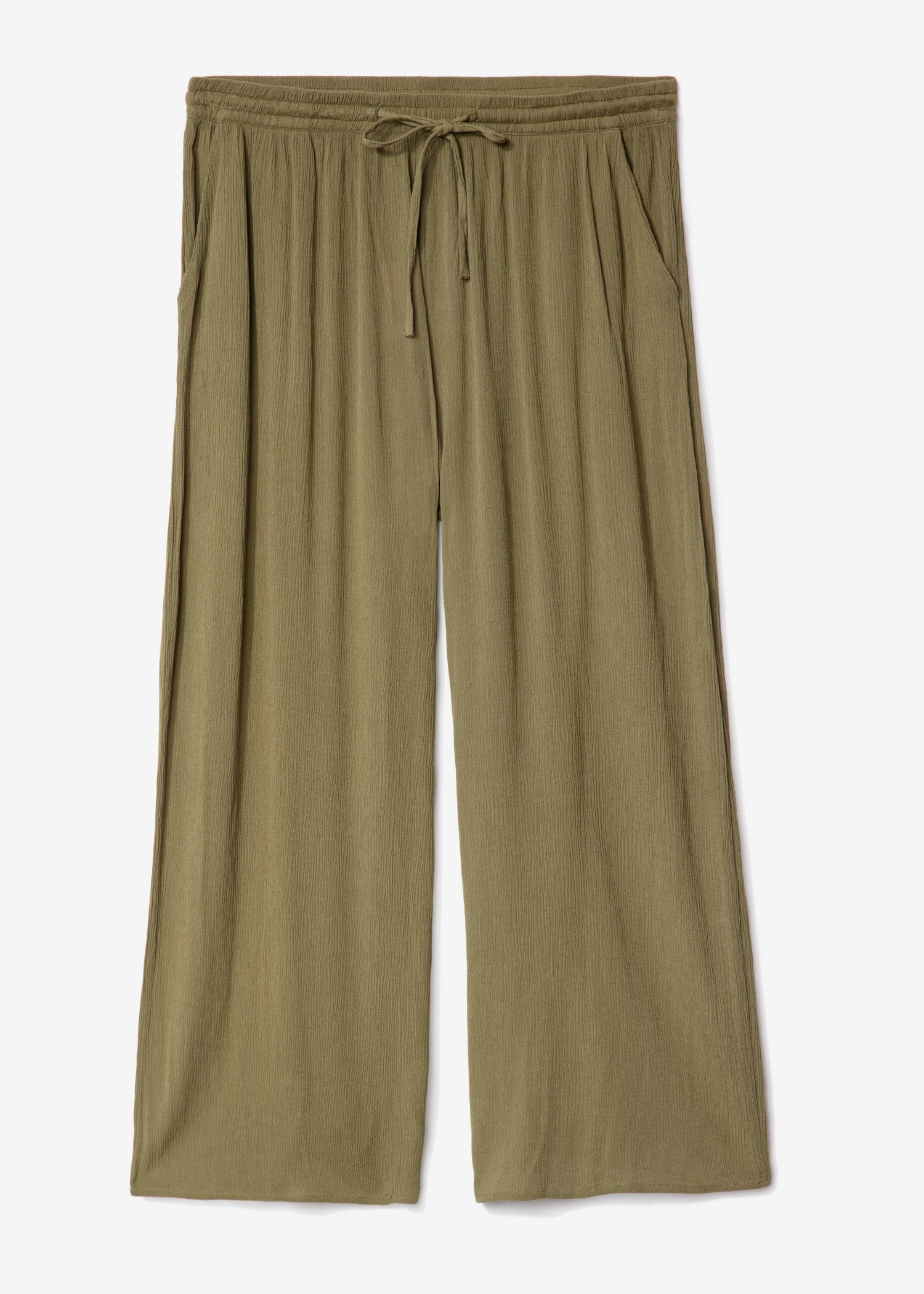 Green wide ankle pants thumbnail 1