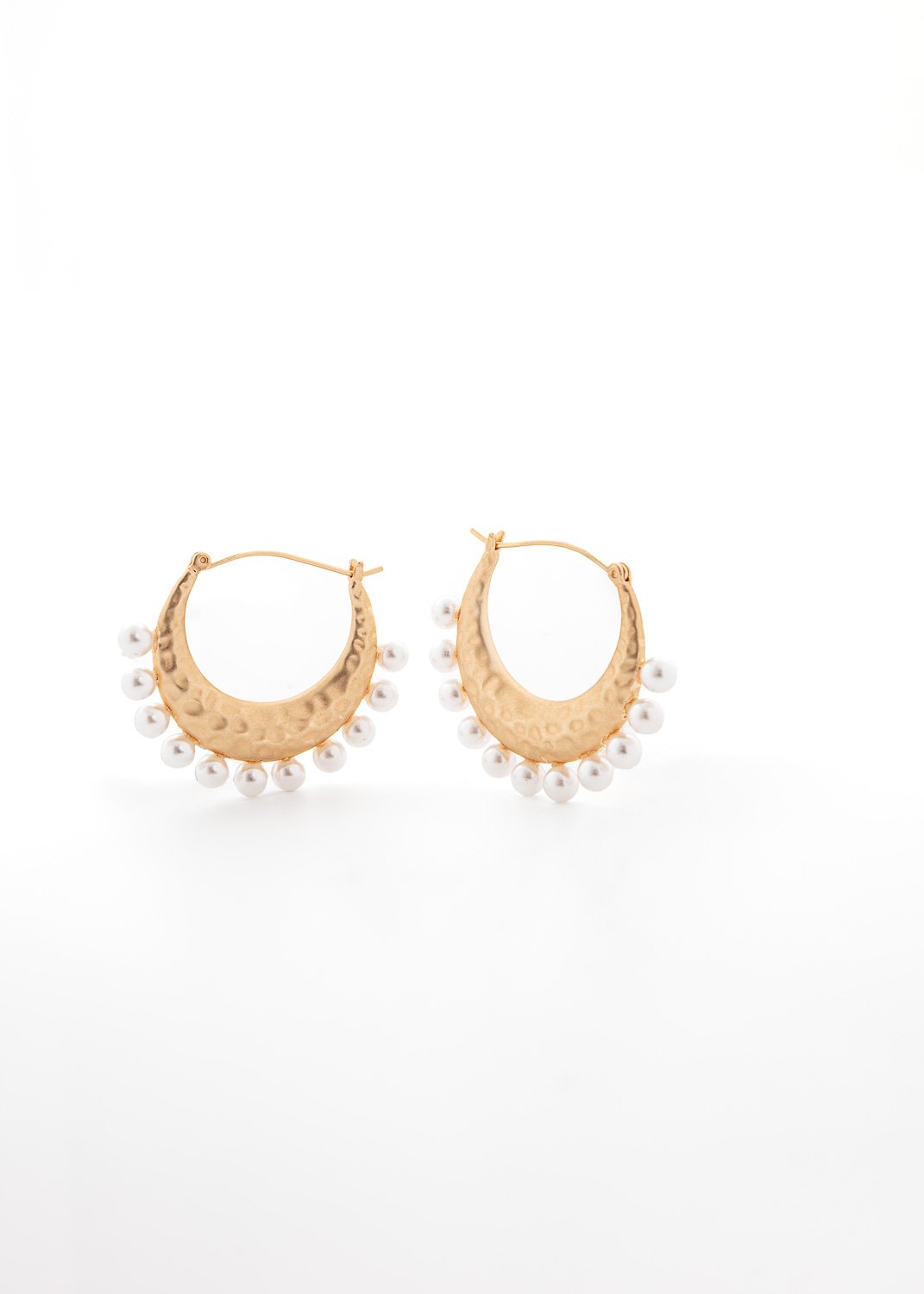 Shiny gold coloured earrings thumbnail 1