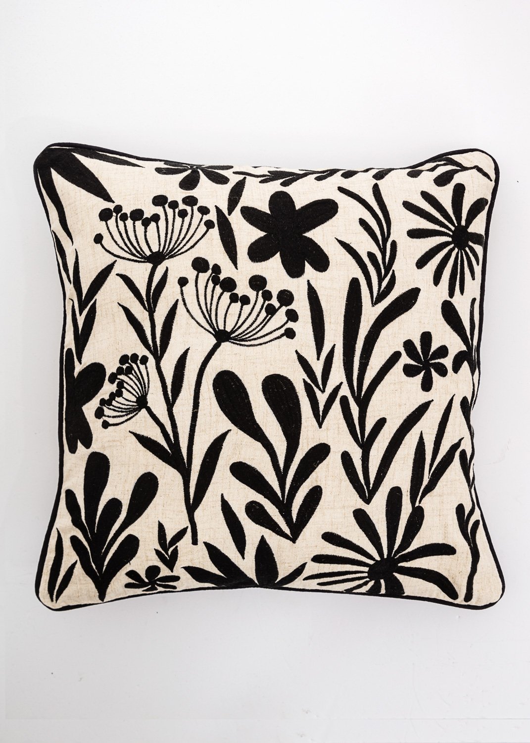Black patterned cushion cover