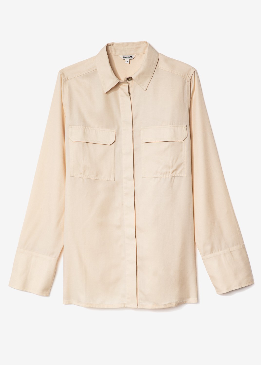 Beige modal tencel shirt thumbnail 6