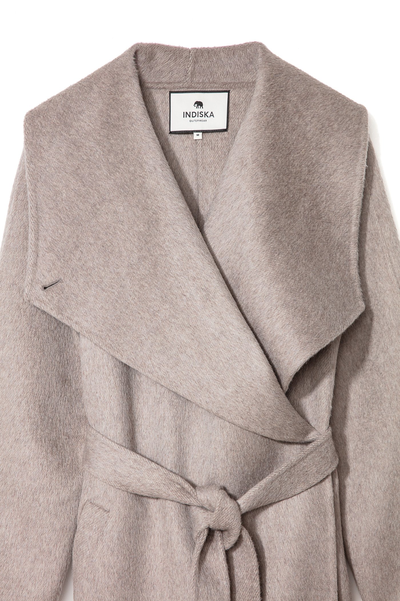 Grey long wool coat thumbnail 6