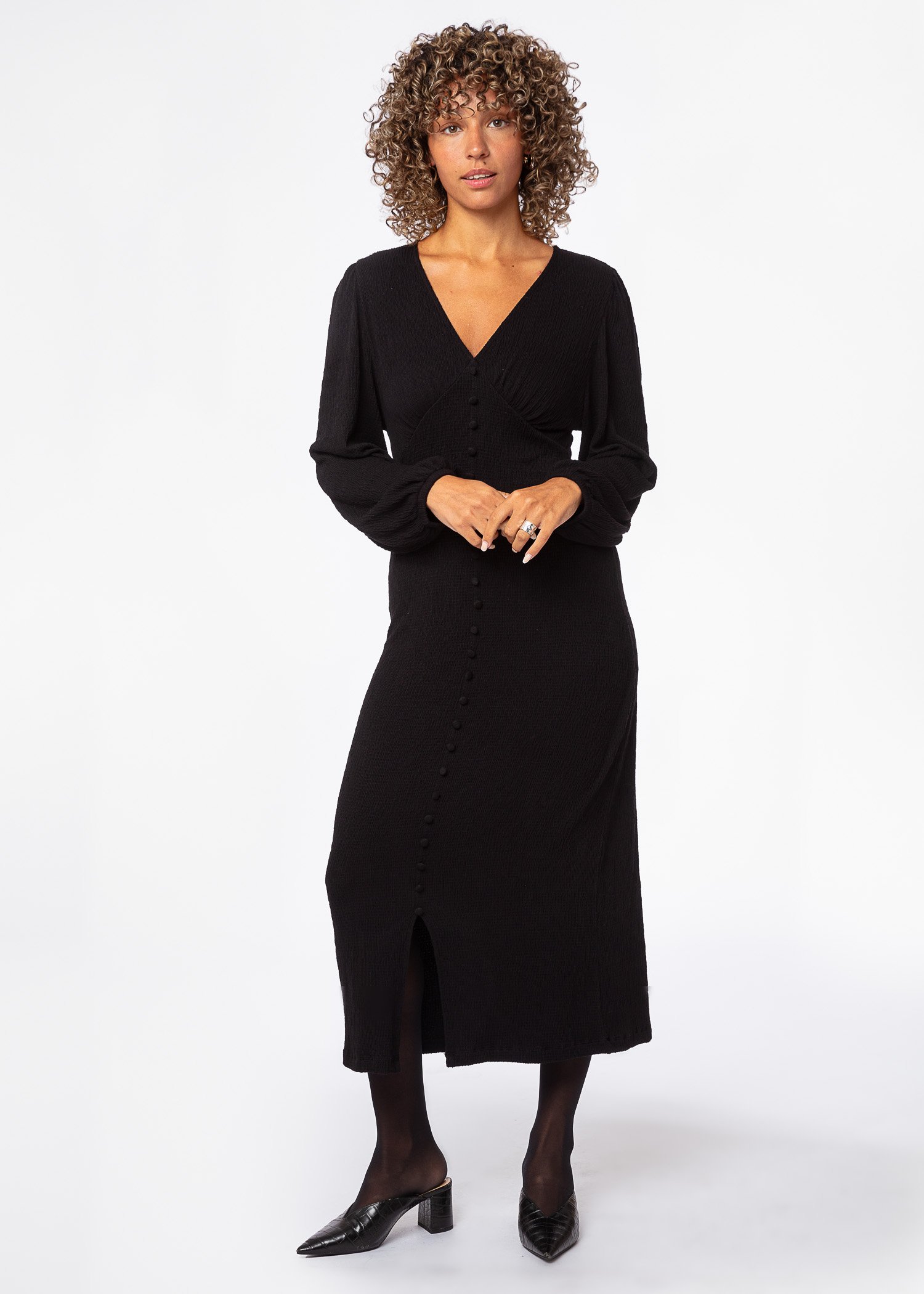 Black long sleeved dress thumbnail 3