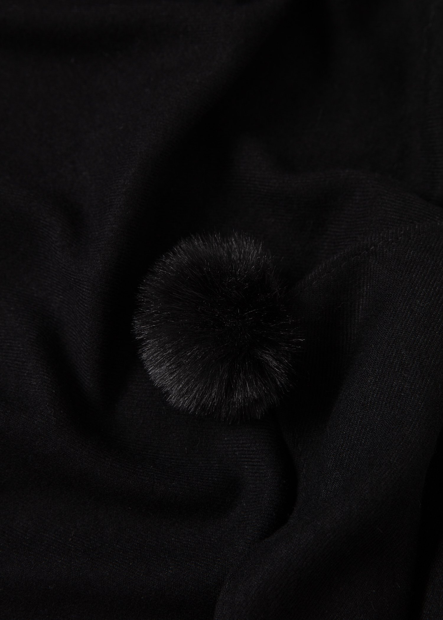 Black pom pom poncho thumbnail 6