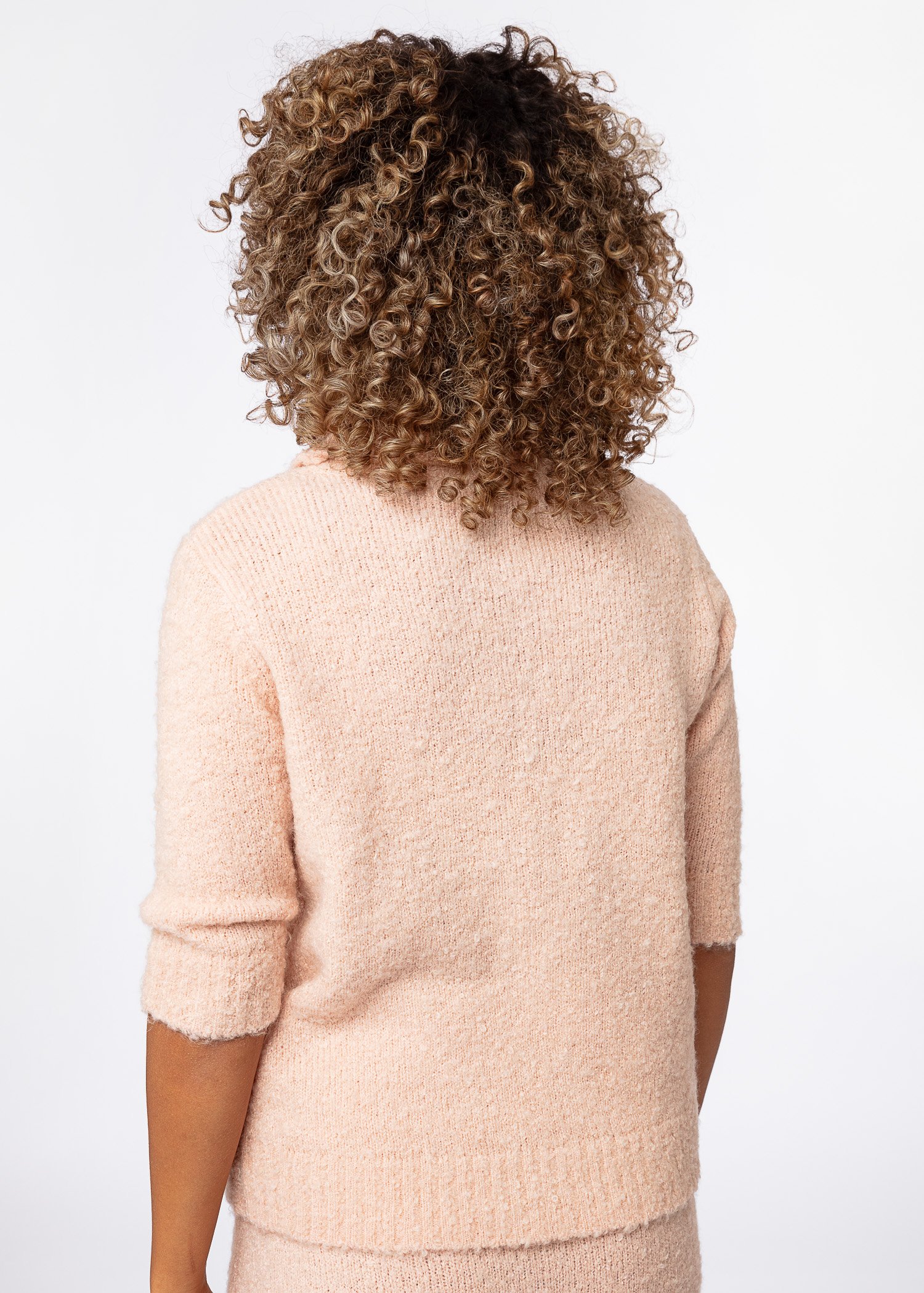 Pink knitted top with collar thumbnail 3