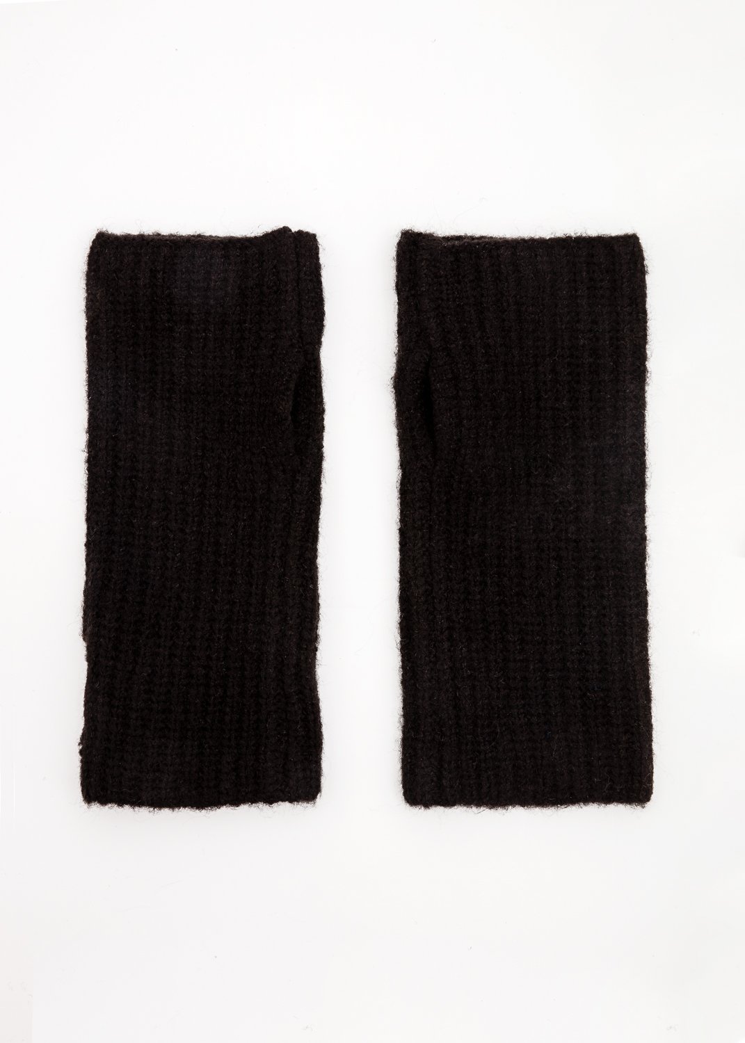 Black knitted wrist warmers