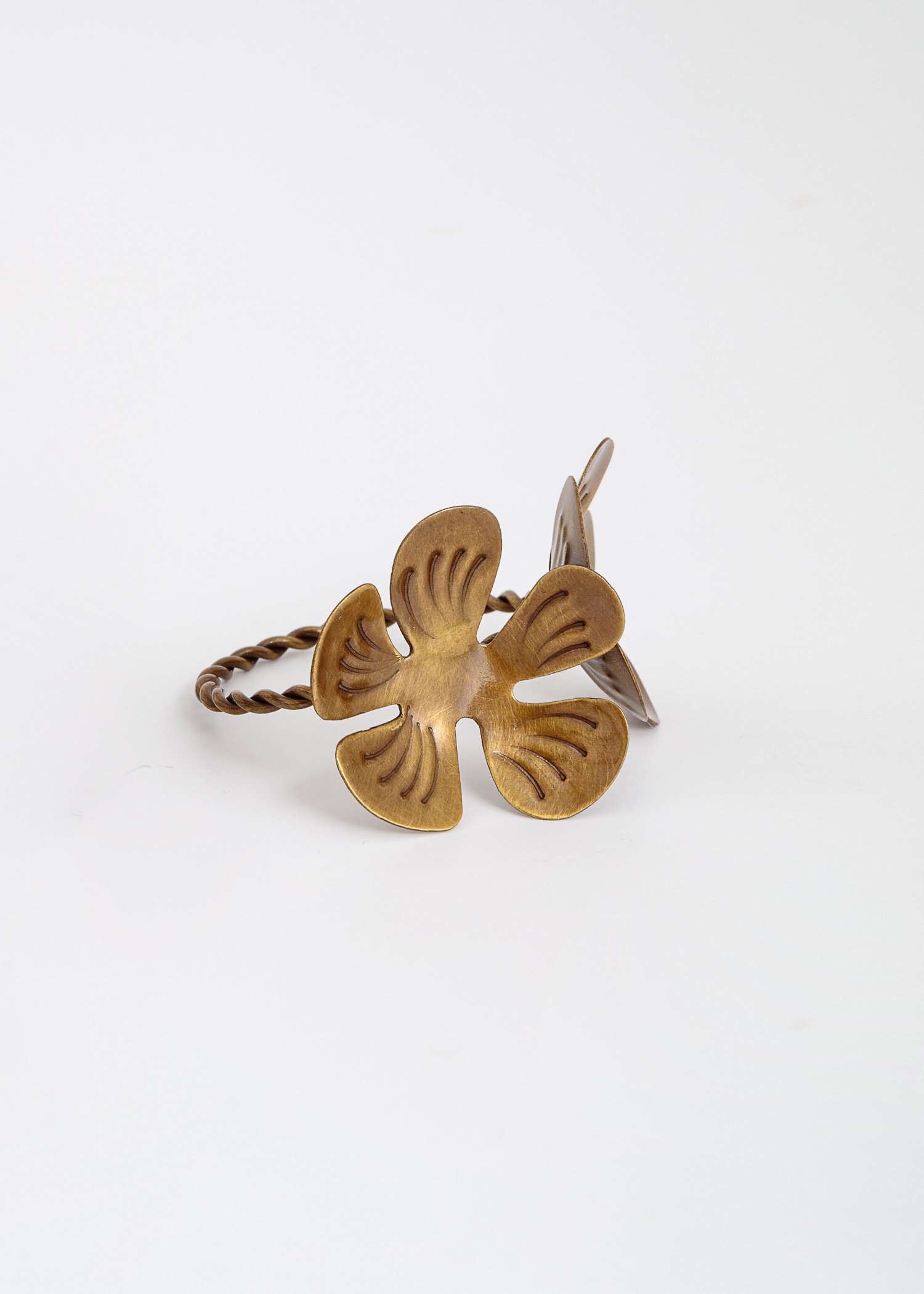 Flower brass napkin ring  thumbnail 2