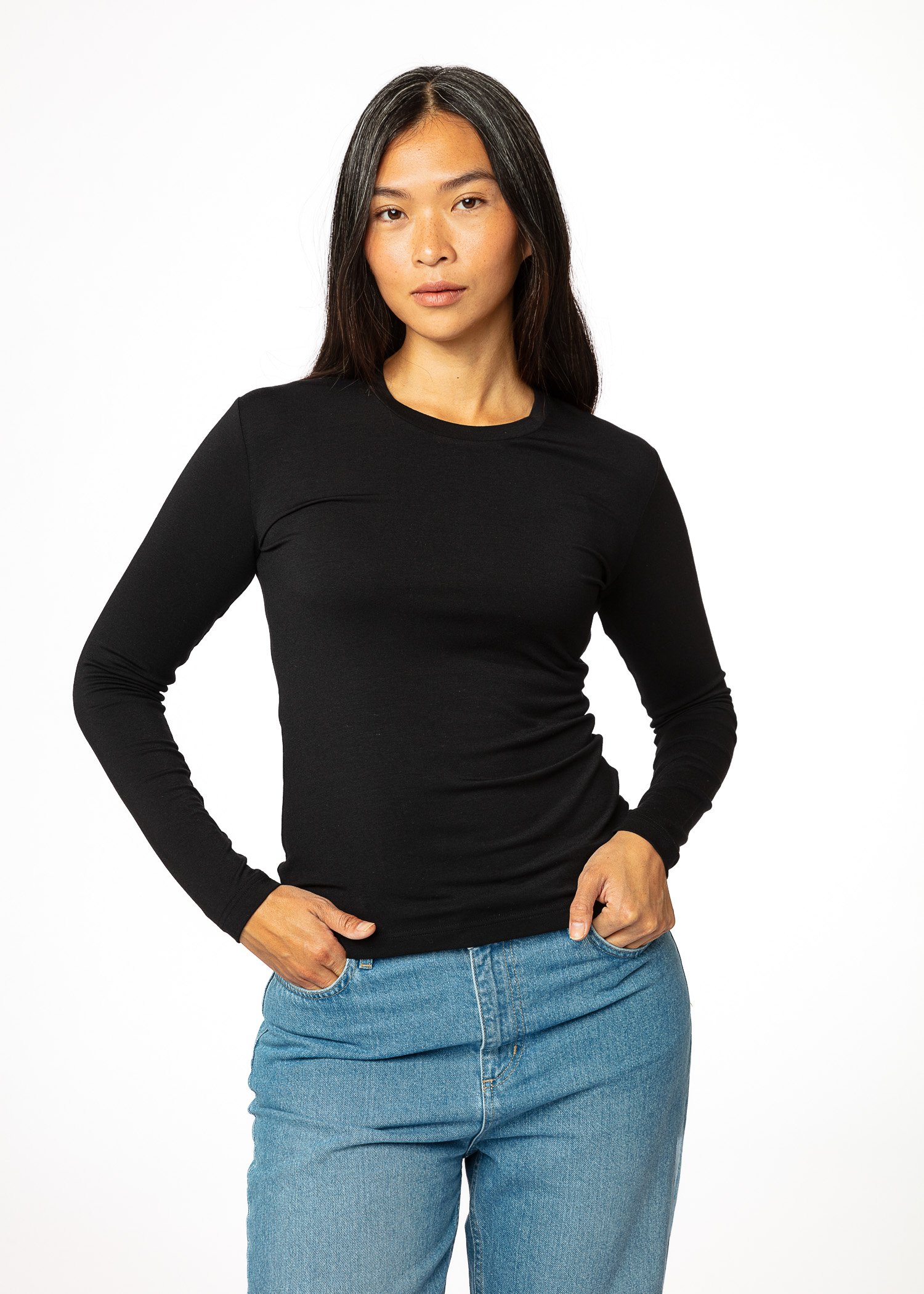 Black long sleeve top