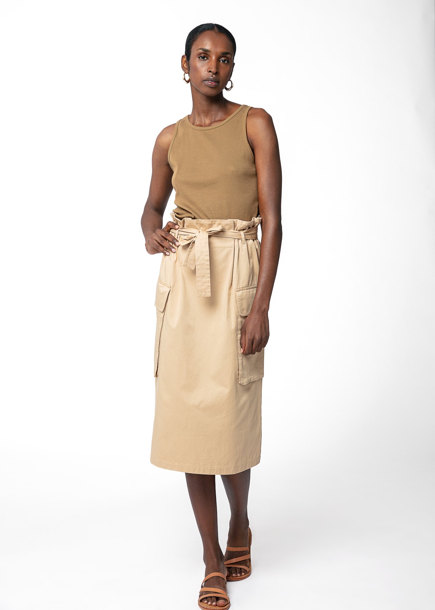 Beige cargo cotton skirt thumbnail 2