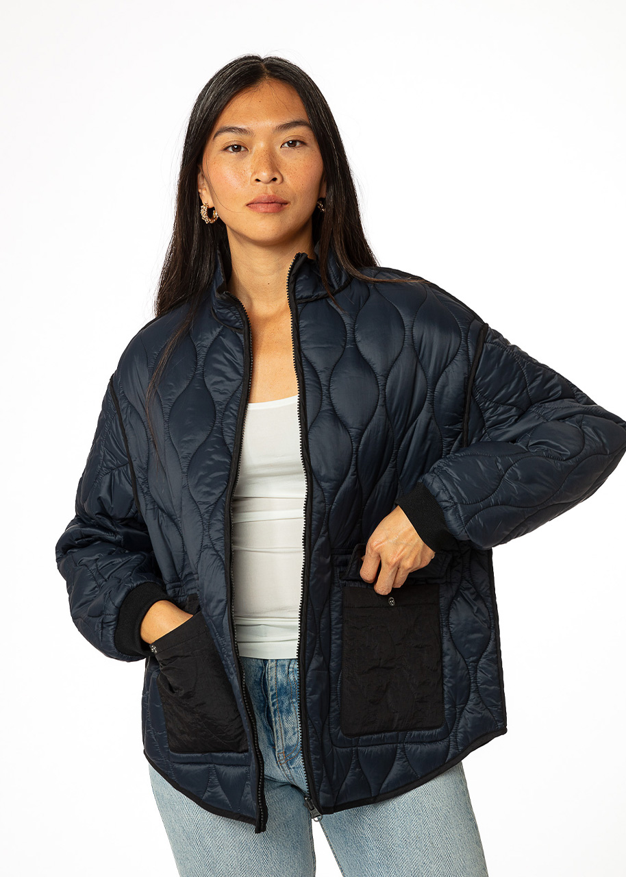 Quilted reversible jacket