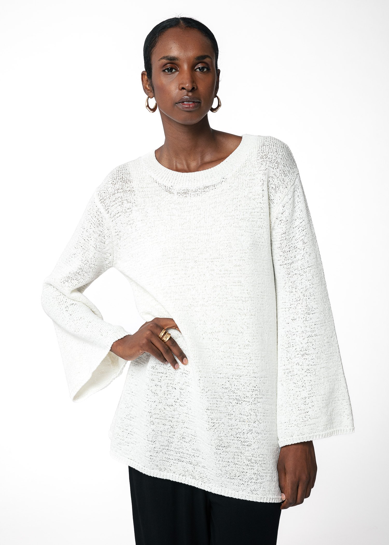 Knitted cotton blend sweater