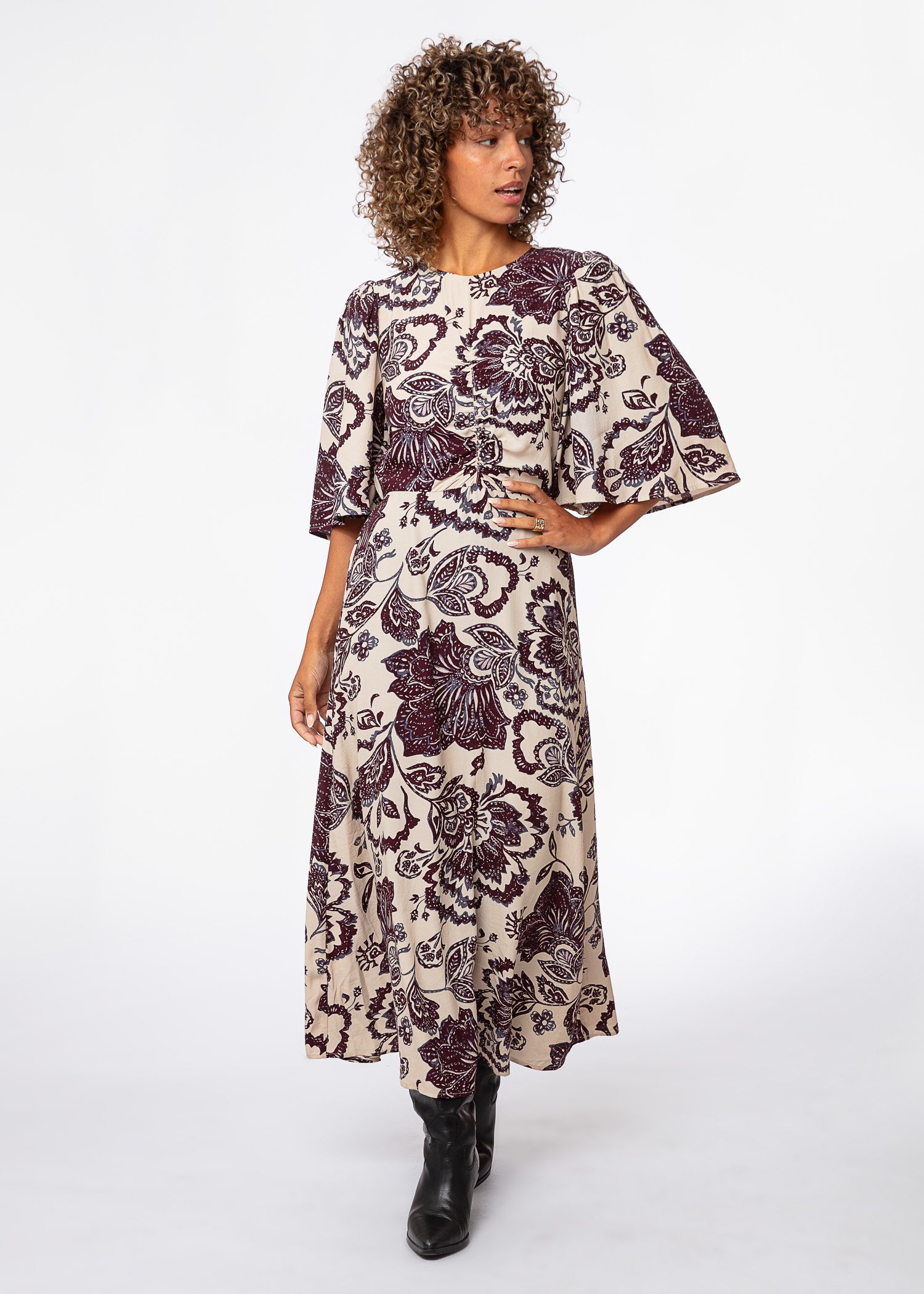 Paisleypatterned long dress thumbnail 3