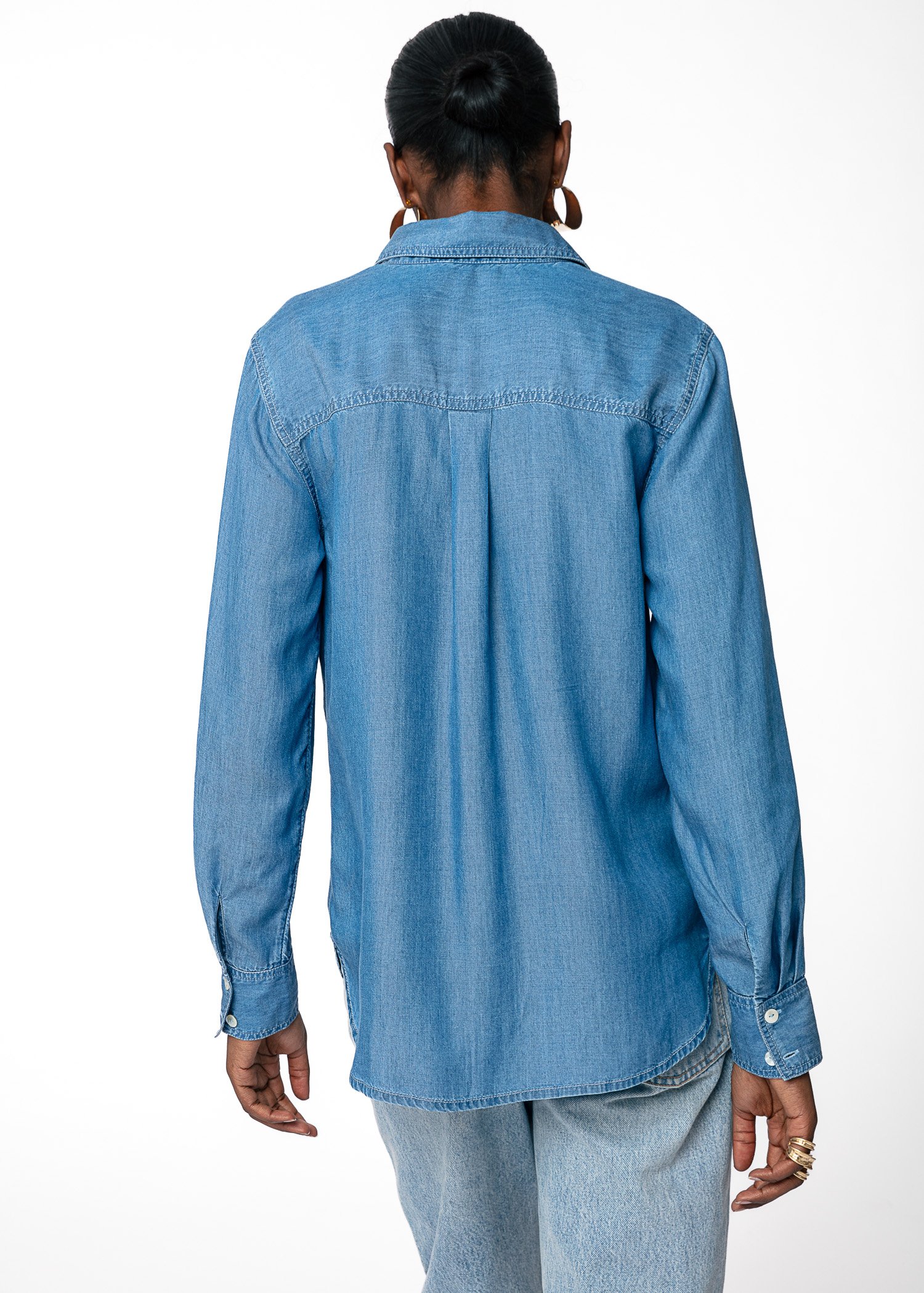 Blue shirt in tencel lyocell thumbnail 3