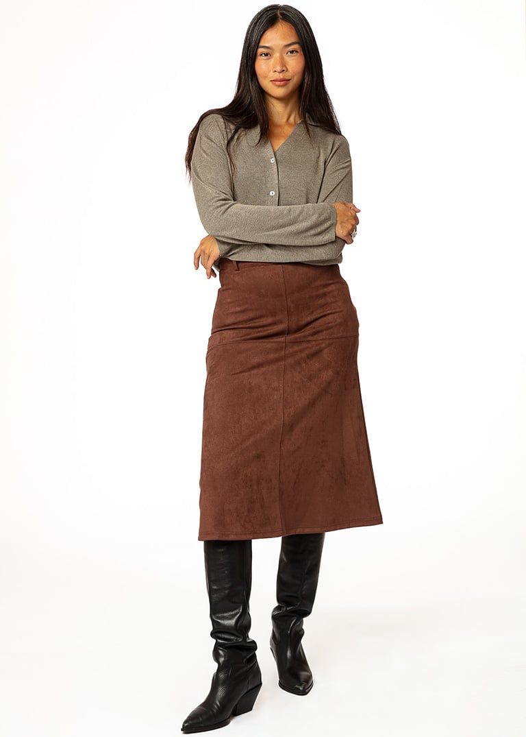 Faux suede skirt