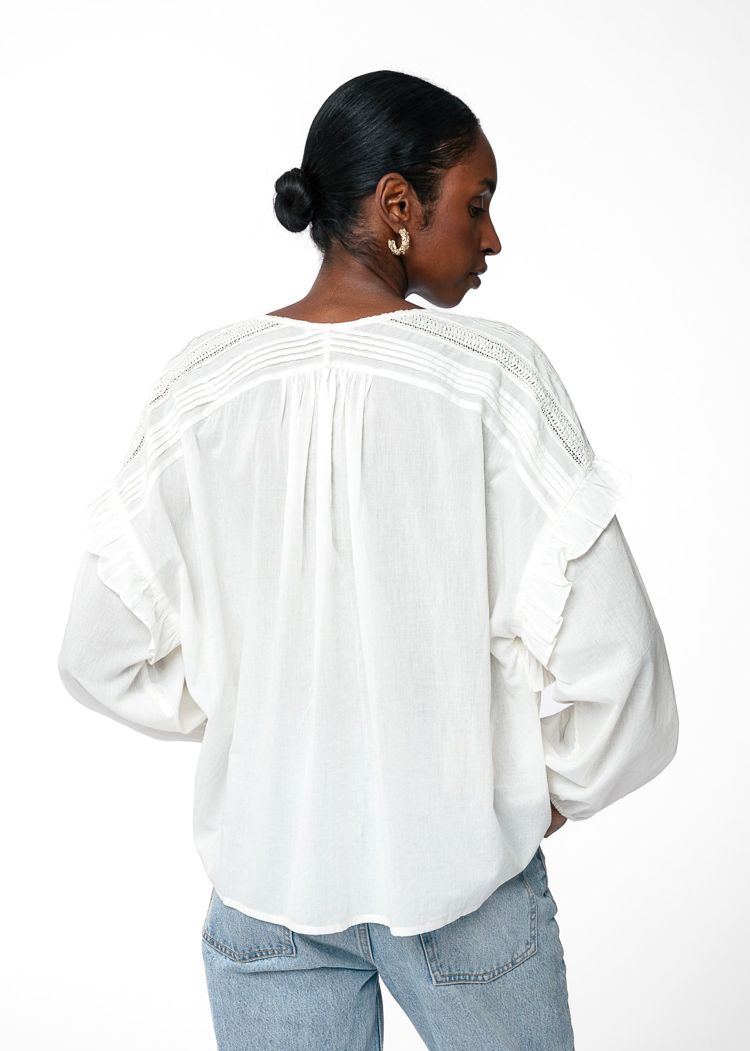 White cotton blouse thumbnail 2