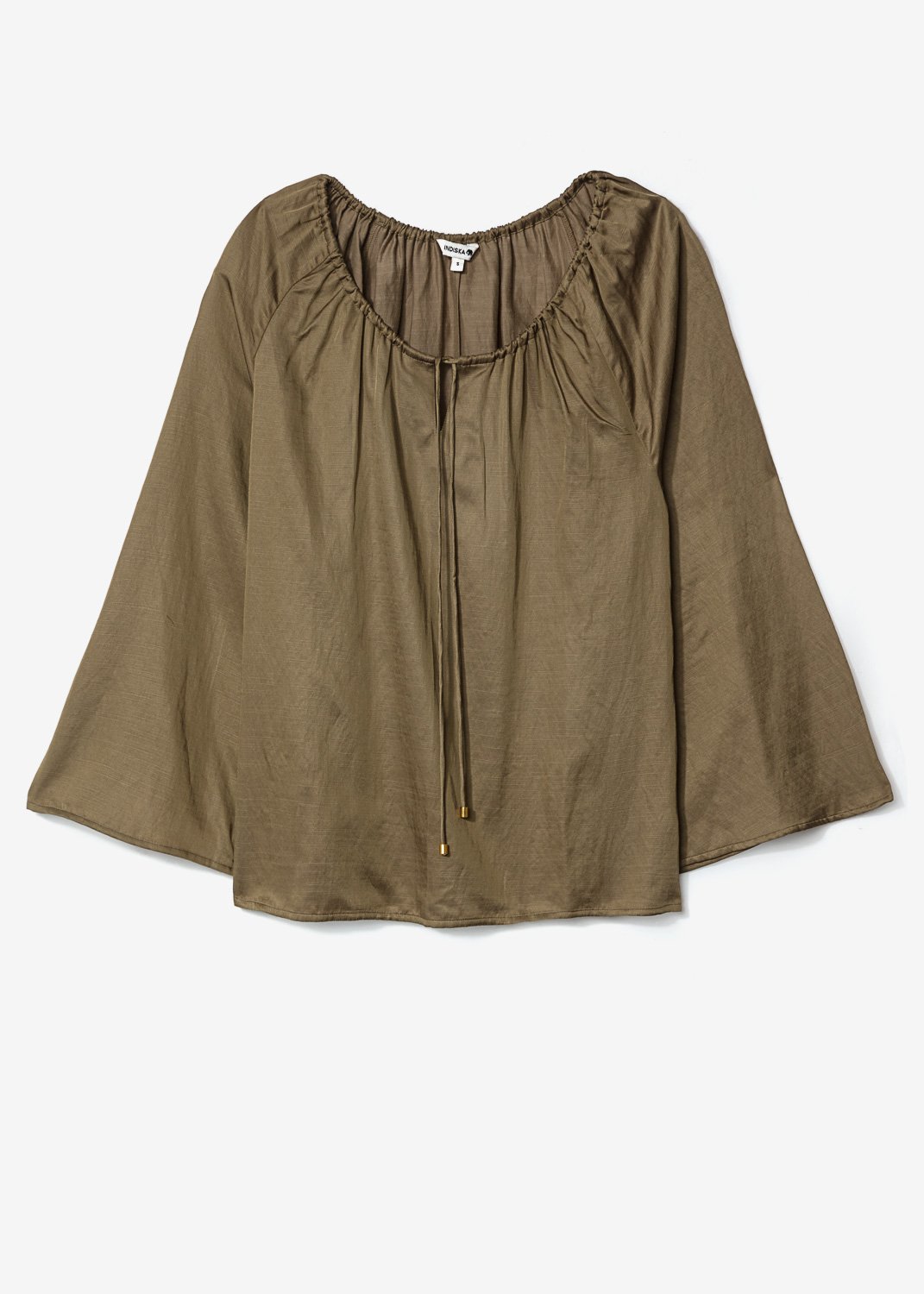 Green blouse with wide sleeves thumbnail 5