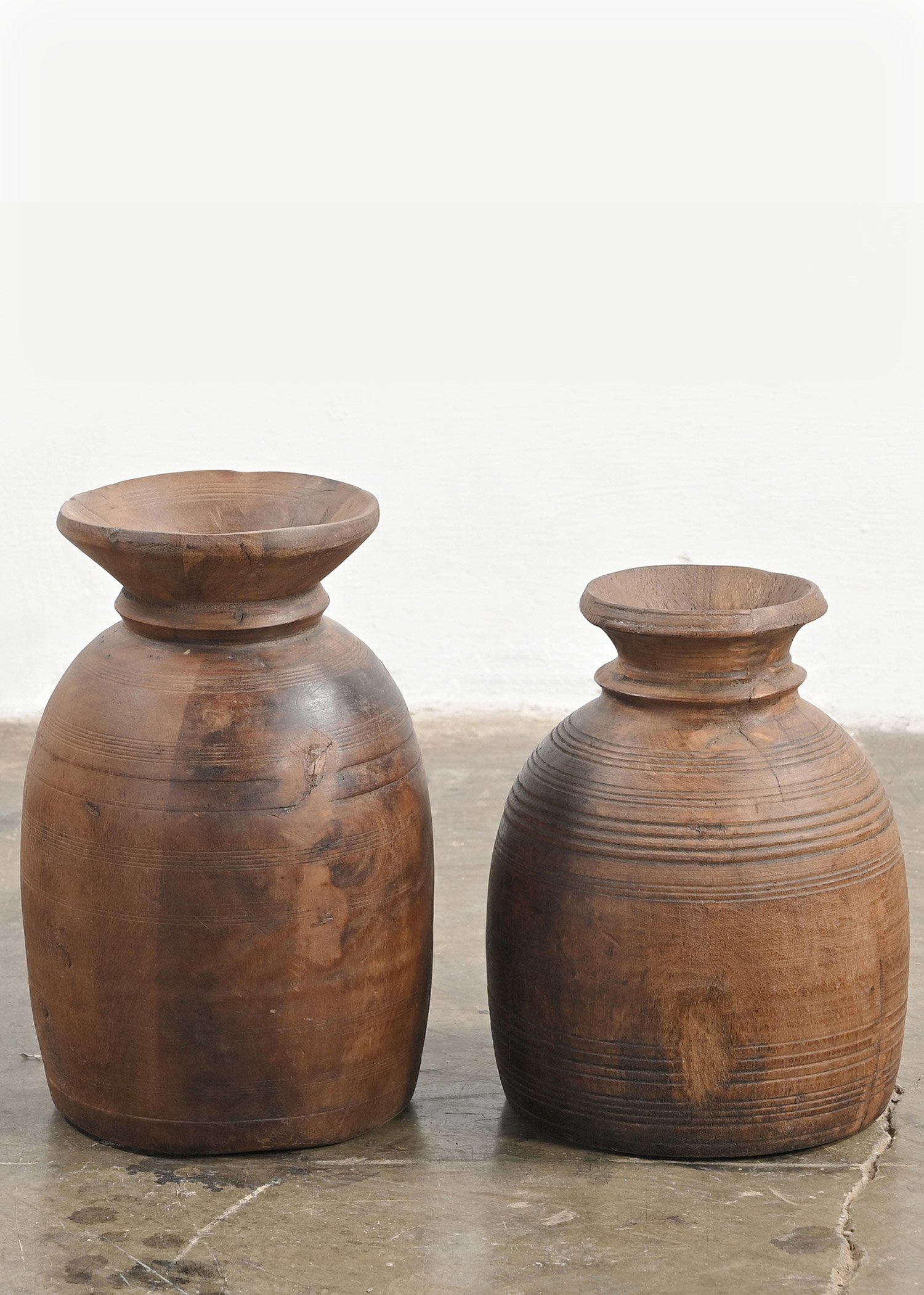 Large vintage wood urn thumbnail 0