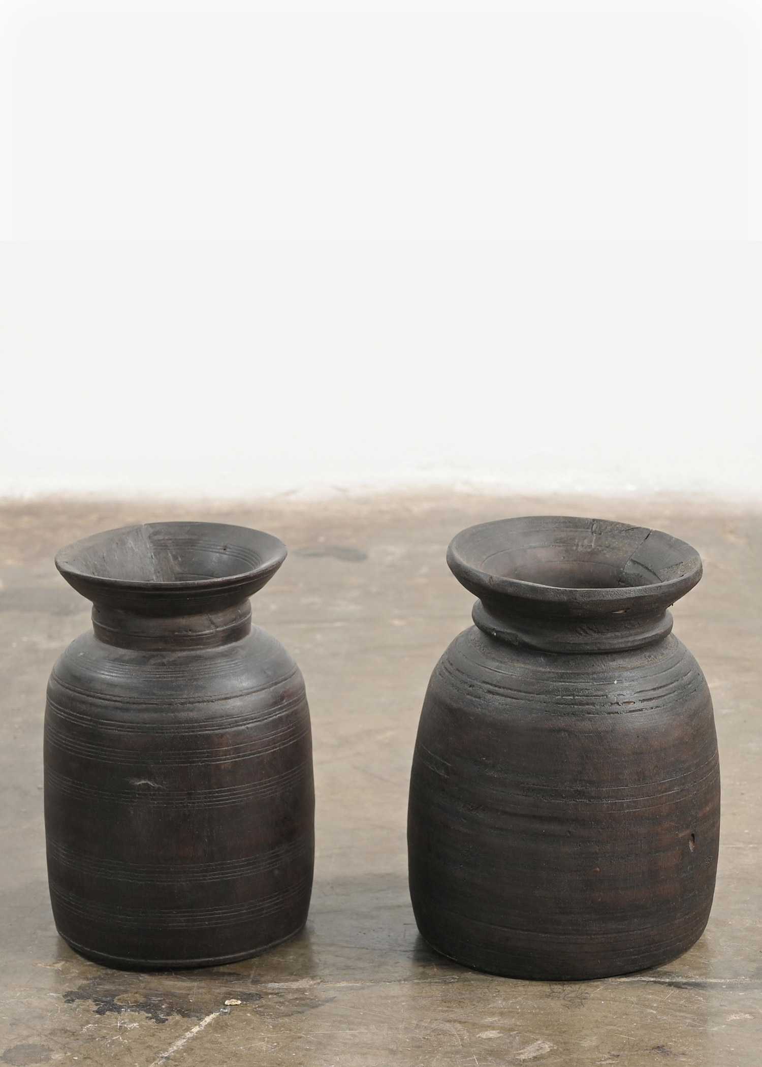 Small vintage wood urn